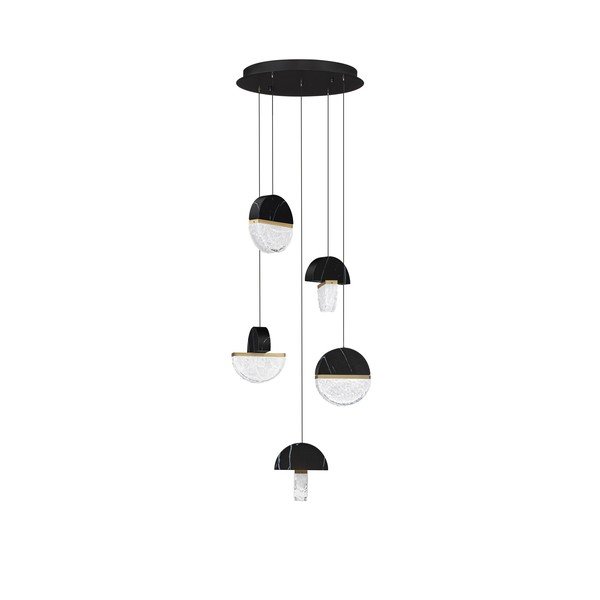Melna metāla LED piekaramā lampa ar regulējamu spilgtumu ø 46 cm Dorin – Nova Luce