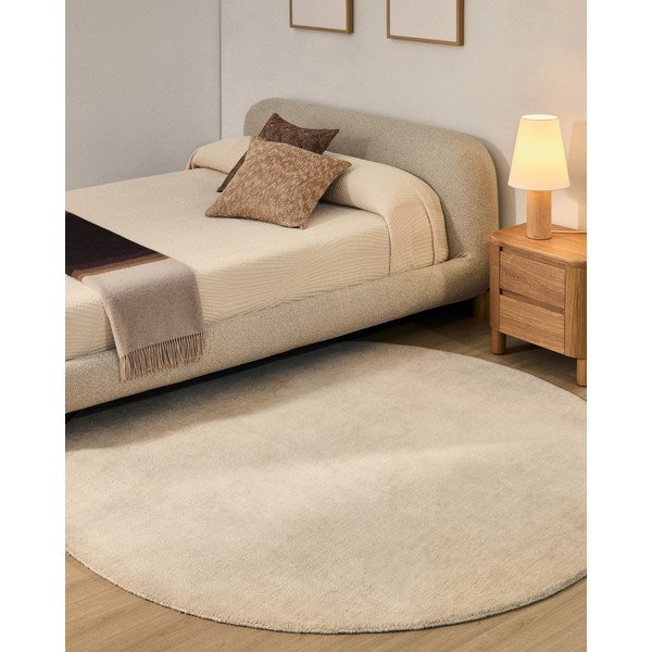 Krēmkrāsas apaļš paklājs ø 200 cm Empuries – Kave Home-image-1