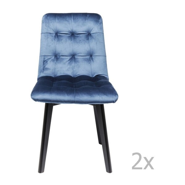 2 zilu ādas ēdamistabas krēslu komplekts Kare Design Moritz