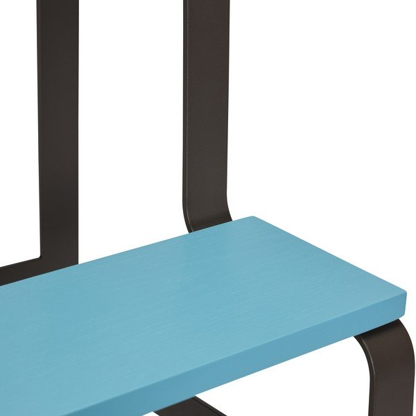 Melns/zils ozola masīvkoka pakāpšanās soliņš Step – Hübsch-image-4