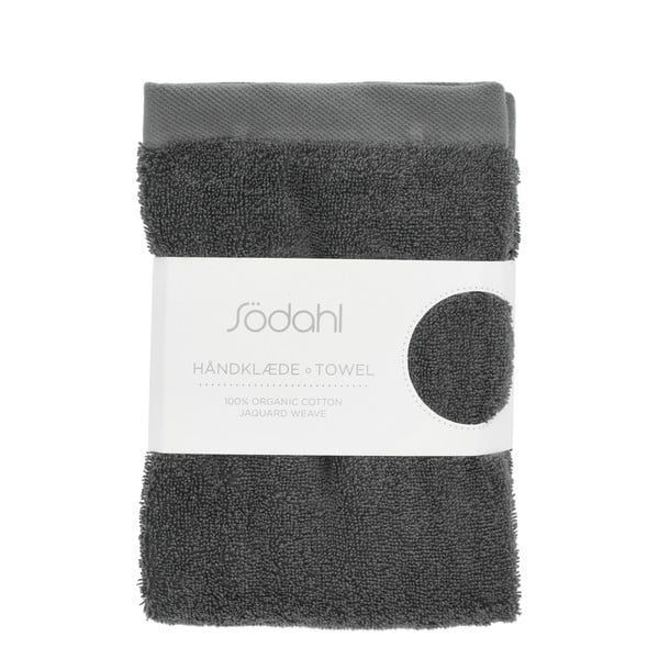 Tumši pelēks frotē kokvilnas dvielis 50x100 cm Comfort – Södahl-image-2