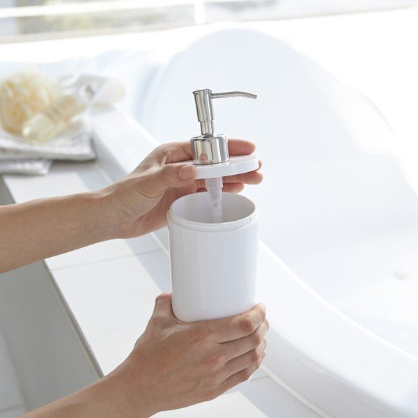 Balts plastmasas ziepju dozators 500 ml Round – YAMAZAKI-image-4