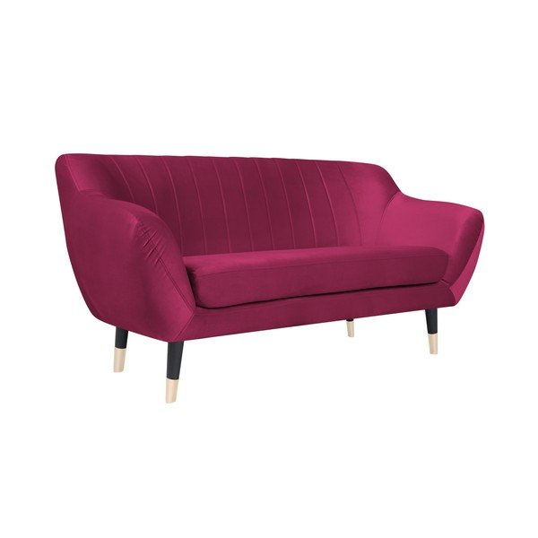 Rozā dīvāns ar melnām kājām Mazzini Sofas Benito, 158 cm-image-2