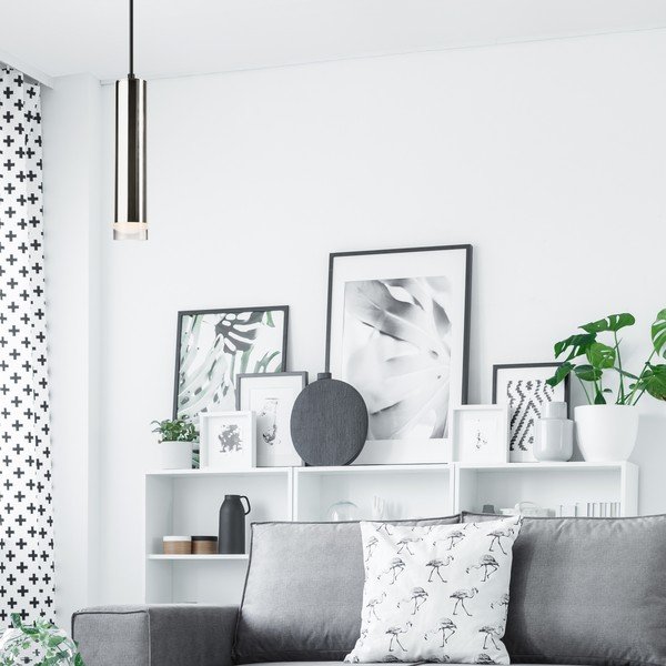 Melna/sudraba krāsas piekaramā lampa Diego – LAMKUR-image-1