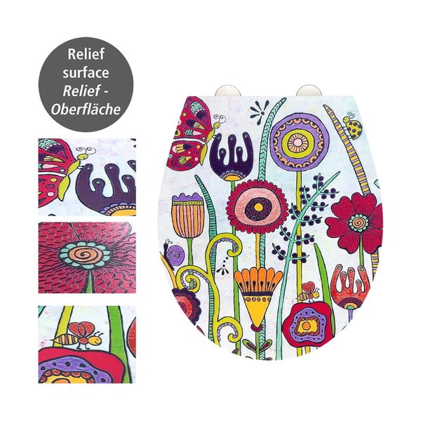 Automātiski aizverams tualetes poda sēdeklis 37x44,5 cm Rollin'Art Full Bloom – Wenko-image-2