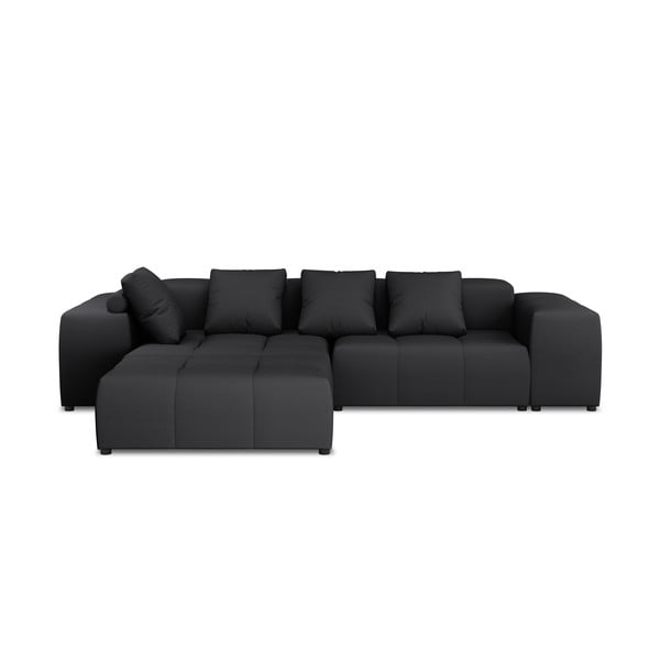 Melns stūra dīvāns (maināms stūris) Rome – Cosmopolitan Design 