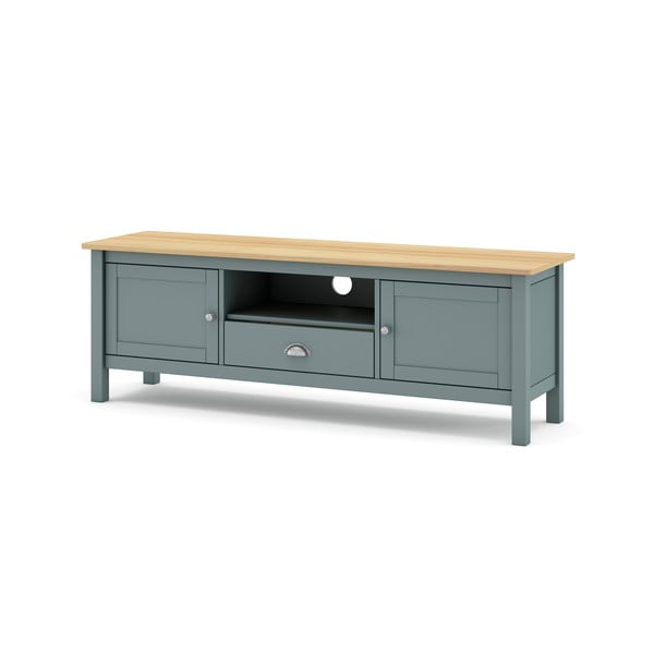 Dūmakaini zaļš priedes masīvkoka TV galdiņš 158x53x40 cm Misti – Marckeric-image-2