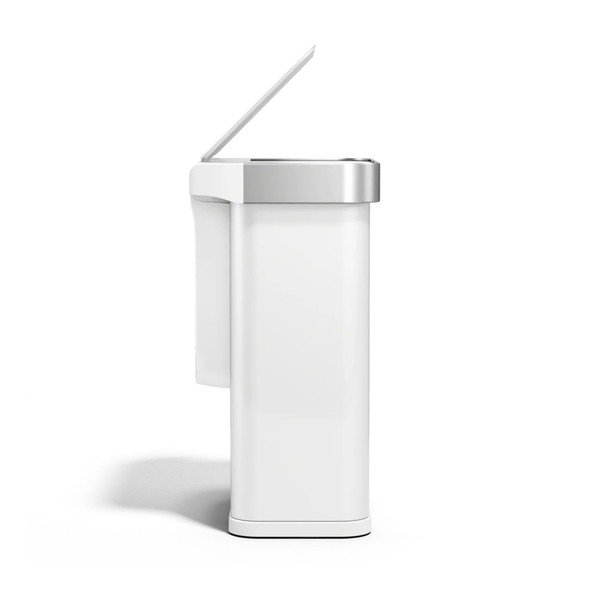 Matēti balta bezkontakta tērauda atkritumu tvertne 58 l Sensor – simplehuman-image-4
