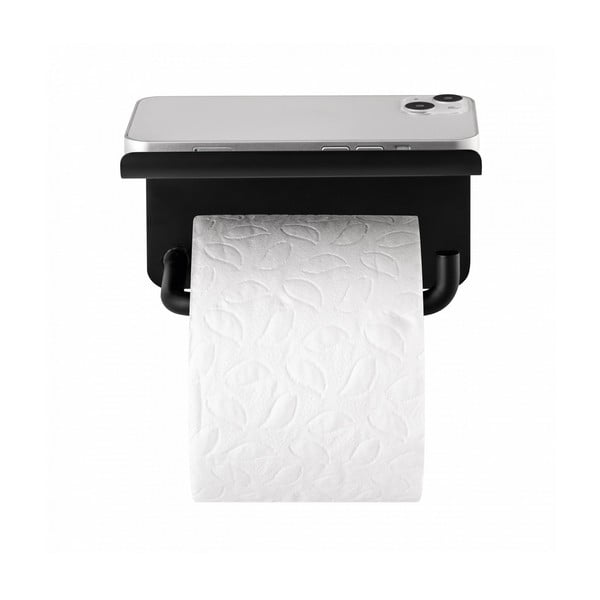 Melns nerūsējošā tērauda sienas tualetes papīra turētājs Modo – Blomus-image-2