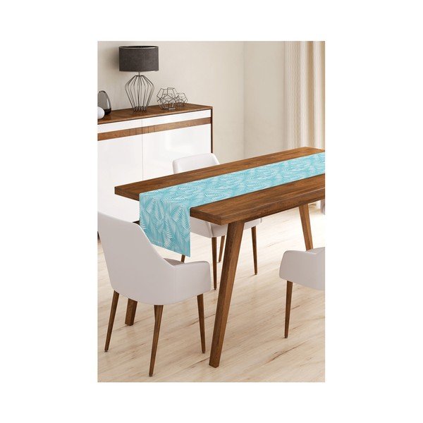 Minimālistisks spilvenu pārvalks Zilas lapas no mikrošķiedras, 45 x 145 cm