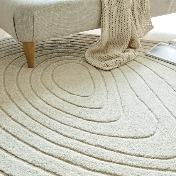Bēšs vilnas paklājs 160x230 cm Puddle Wool – Flair Rugs-image-2