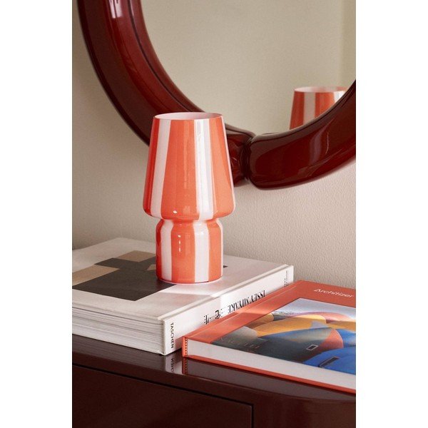 Sarkana/balta stikla galda lampa (augstums 21,5 cm) Carlo – Ellos Home-image-2
