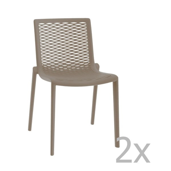 2 smilšaini brūnu dārza ēdamkrēslu komplekts Resol Net-Kat