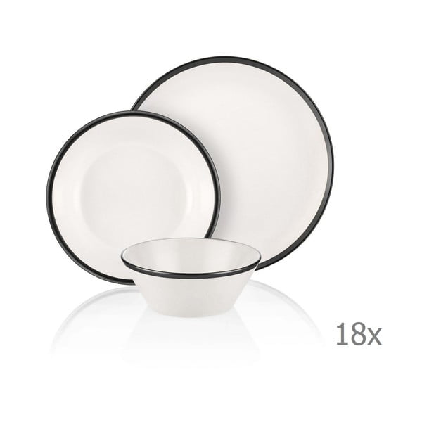 18 daļīgs porcelāna trauku komplekts Mia Halos Black