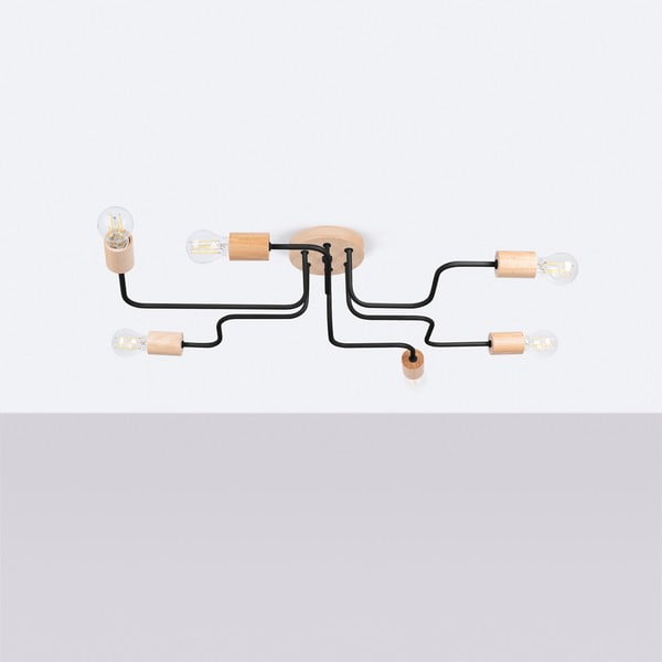 Melna/dabīga toņa griestu lampa 58x85 cm Dazzle – Sollux-image-2