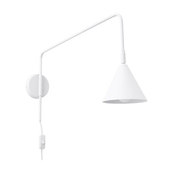 Balta sienas lampa ar vadu Zylo – Sollux