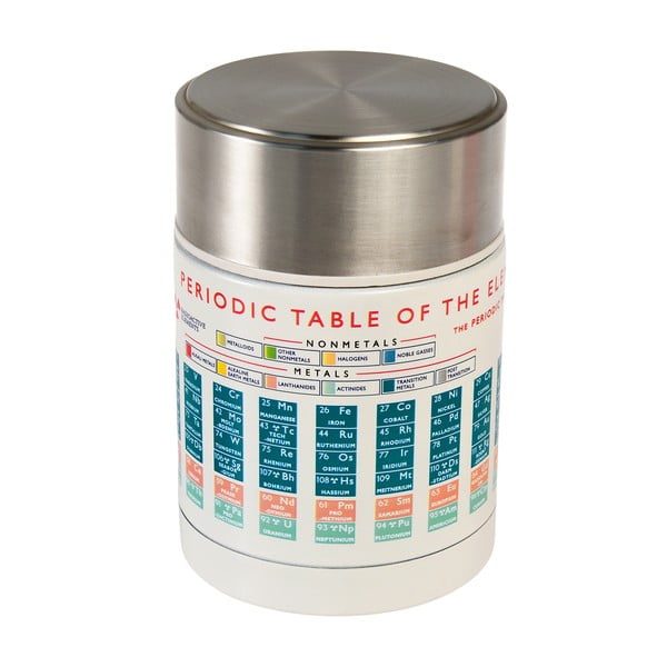 Krēmkrāsas/sudraba krāsas termoss pārtikai/bērnu 450 ml Periodic Table – Rex London