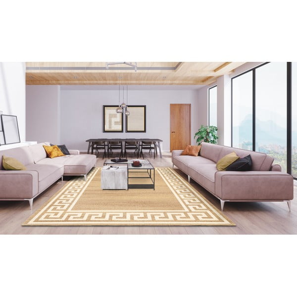 Gaiši brūns vilnas paklājs 133x180 cm Cesar – Agnella-image-1