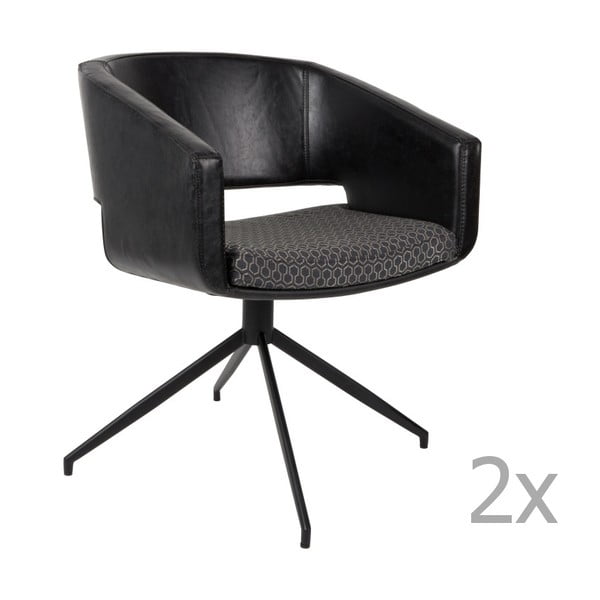 2 melnu krēslu komplekts Zuiver Beau