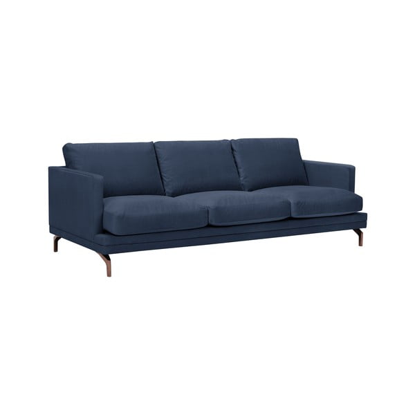 Tumši zils trīsvietīgs dīvāns ar zeltainām kājām Windsor & Co Sofas Jupiter-image-1