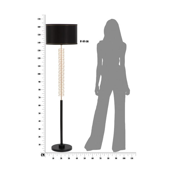 Melna brīvi stāvoša lampa Mauro Ferretti Twist-image-2