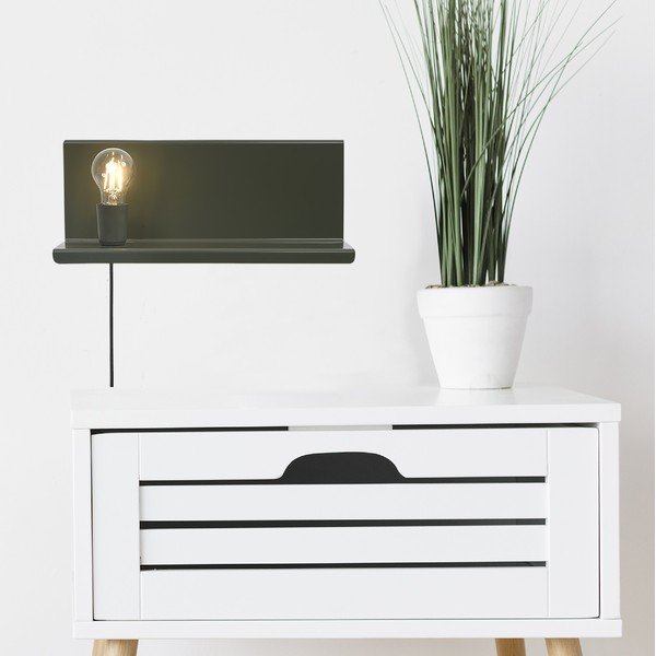 Zaļa sienas lampa ar plauktu Homemania Decor Shelfie2-image-1