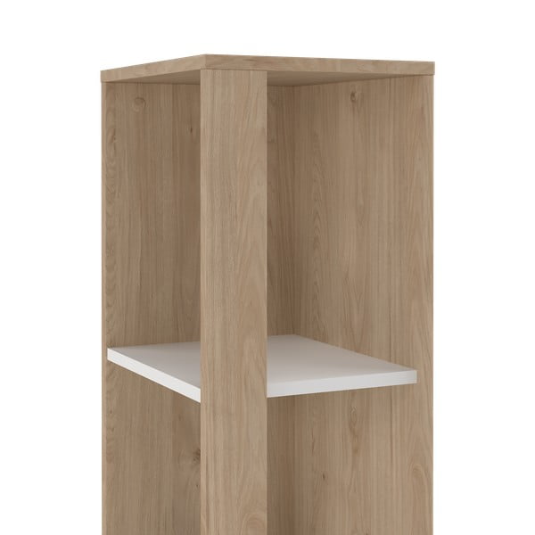 Balts/dabīga toņa grāmatplaukts ar ozolkoka imitāciju 41x205 cm Sign – Tvilum-image-4