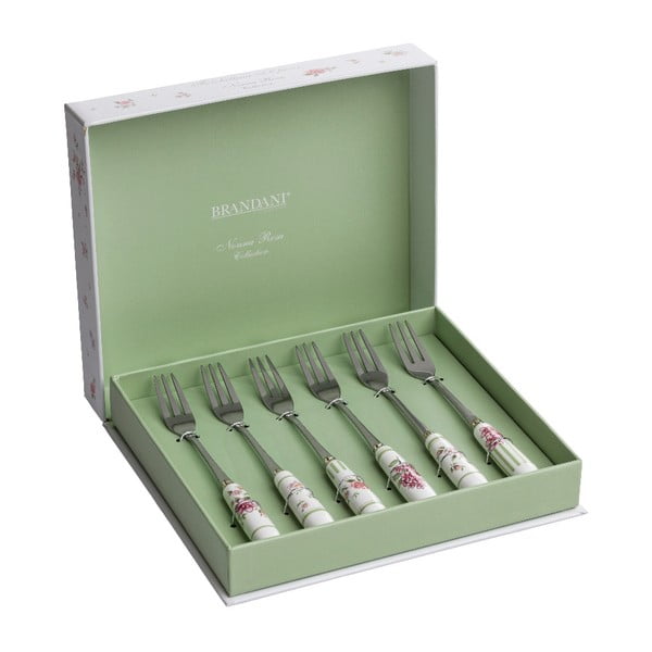 6 dakšu komplekts ar keramikas rokturi Brandani Nonna Rosa-image-1