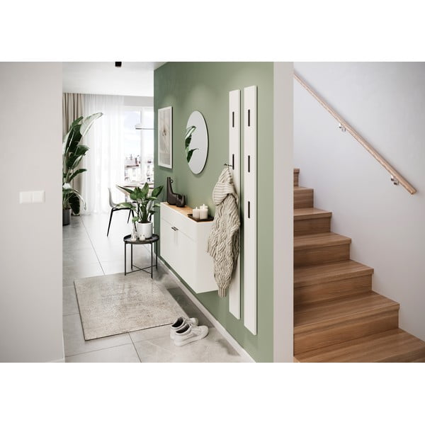 Balts skapītis ar ozolkoka imitāciju 110x57x22 cm Ameca – Germania-image-1