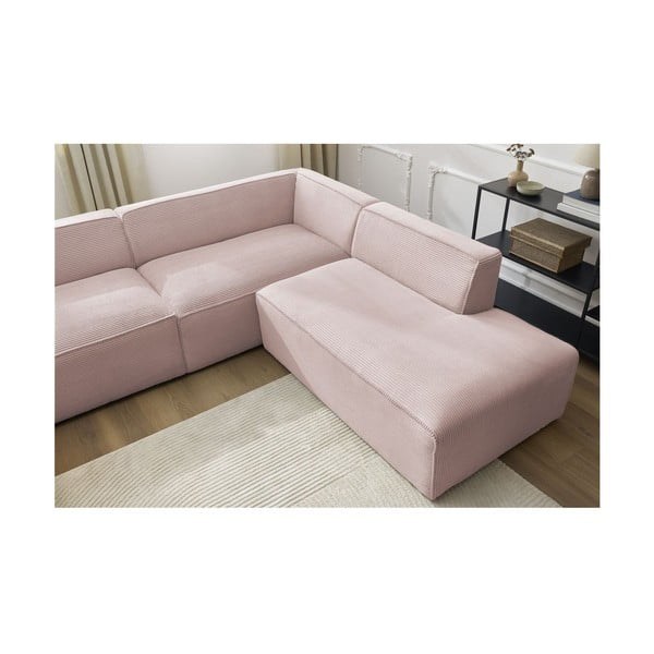Rozā velveta modulārais stūra dīvāns (ar labo stūri/U veida) Megeve – Bobochic Paris-image-3