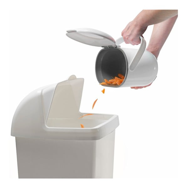 Balta/pelēka kompostējamo atkritumu tvertne 2,5 l - Addis-image-2