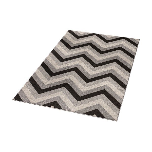 Melns paklājs Chateau Chevron, 70x140 cm-image-2