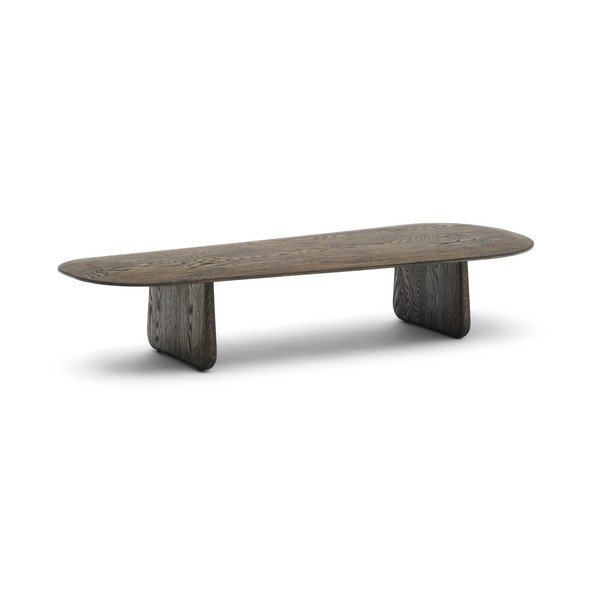 Tumši brūns ozola masīvkoka žurnālgaldiņš 64x146 cm Pirita – Kave Home