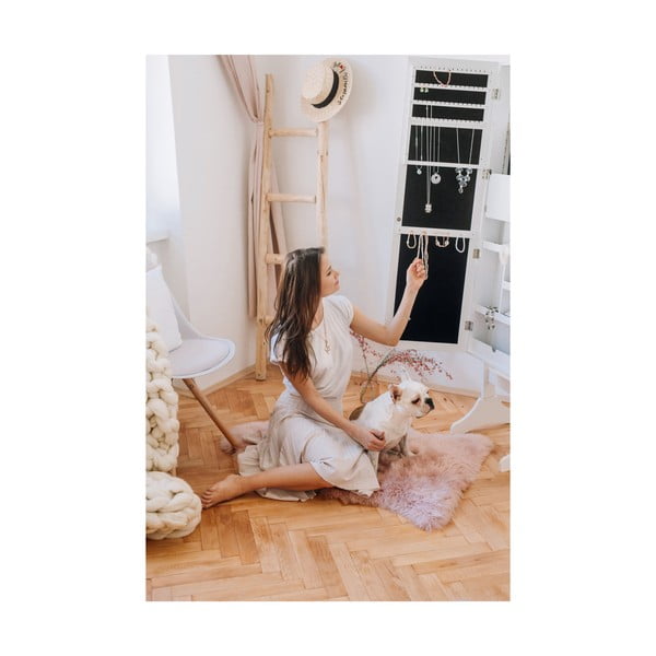 Balta stāvoša rotaslietu kastīte ar spoguli un LED apgaismojumu Bonami Essentials Bien-image-1