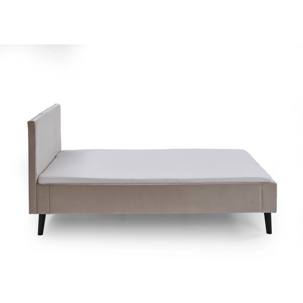 Balta/krēmkrāsas polsterēta divvietīga gulta bez režģa 140x200 cm Leira – Meise Möbel-image-3