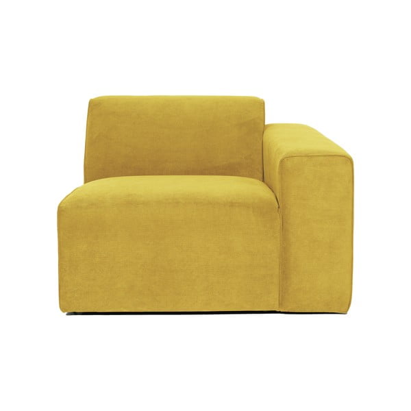 Dzeltens velveta dīvāna gala modulis Scandic Sting, 101 cm, labais stūris