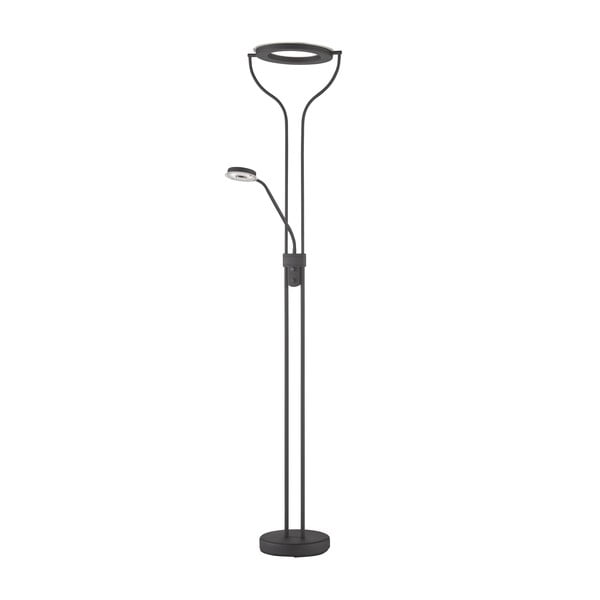 Melna LED stāvlampa ar regulējamu spilgtumu (augstums 180 cm) Davos – Fischer & Honsel