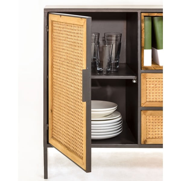 Melna kumode ar brūnām durvīm Kave Home Kyoko-image-1