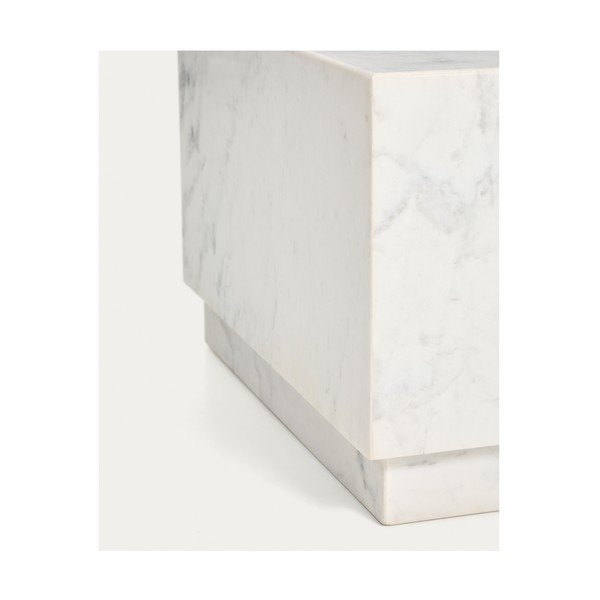 Balts marmora žurnālgaldiņš 50x100 cm Sorein – Kave Home-image-3