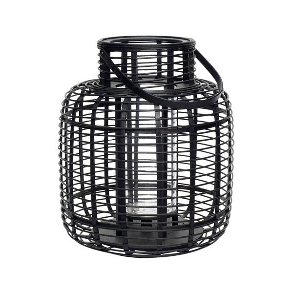 2 melnu bambusa laternu komplekts Hübsch Bamboo-image-3