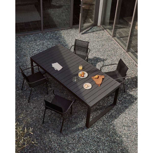 Metāla dārza ēdamgalds 100.5x220 cm Galdana – Kave Home-image-1