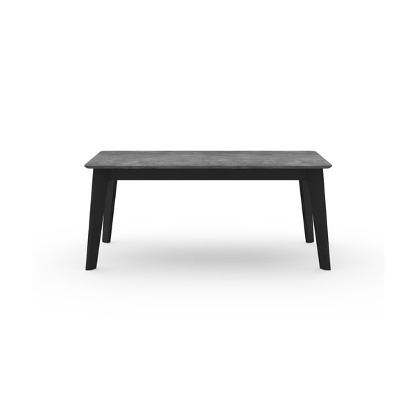 Melns izvelkams ēdamgalds ar betona imitācijas galda virsmu 100x180 cm Shadow – TemaHome