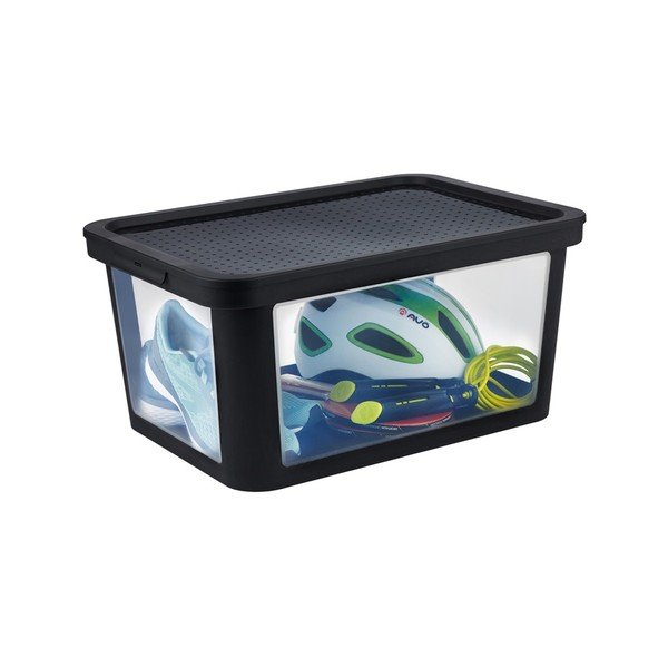 Melns plastmasas uzglabāšanas kastes vāks 57x39x3 cm Albris – Rotho-image-4