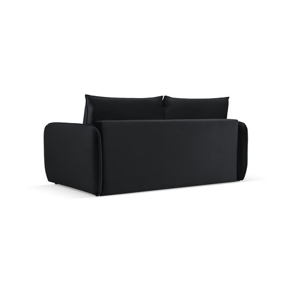 Melns samta izvelkamais dīvāns 194 cm Vienna – Cosmopolitan Design-image-3