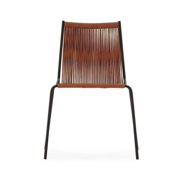 Terakotas oranži metāla pusdienu krēsli saliekami vieni uz otra (2 gab.) Emily – Marckeric-image-4