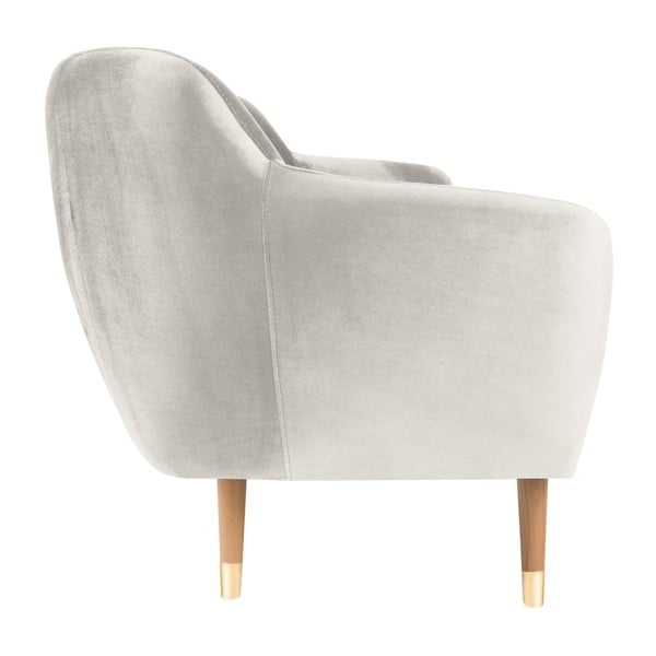 Krēmkrāsas samta dīvāns Mazzini Sofas Benito, 158 cm-image-3