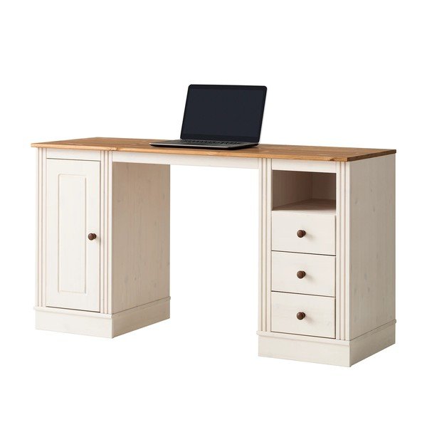 Darba galds ar priedes masīvkoka galda virsmu 50x140 cm Anita – Støraa-image-4