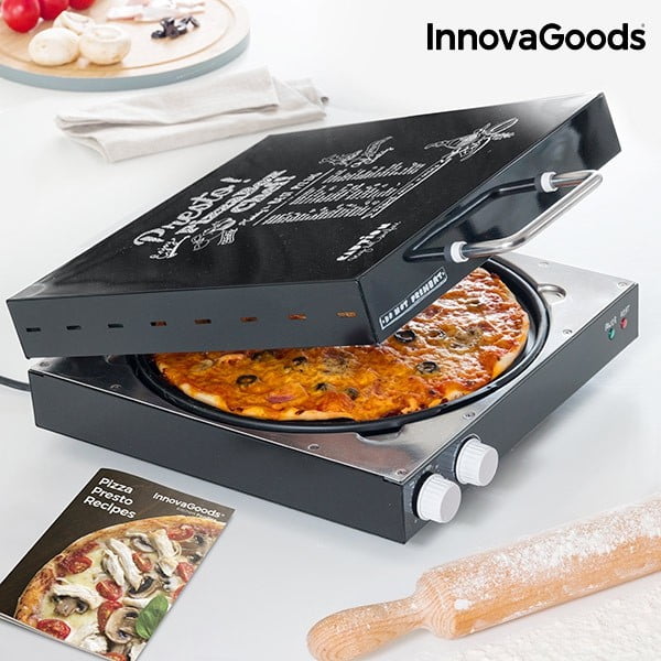 Elektriskā picas kaste ar InnovaGoods pavārgrāmatu, jauda 1200 W