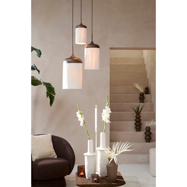 Tumši brūna piekaramā lampa ar auduma abažūru ø 16 cm Dania – Light & Living-image-1