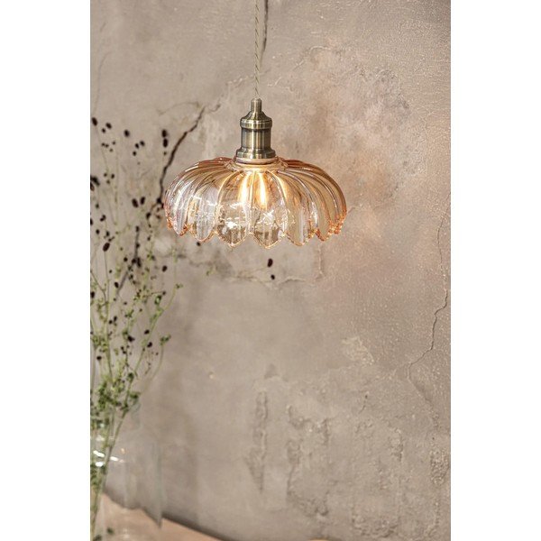 Misiņa krāsas/dzintara dzeltena piekaramā lampa ar stikla abažūru ø 25,5 cm Kurage – Markslöjd-image-3